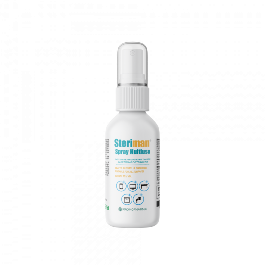 Steriman® Spray Multiuso 100 ml 75% di alcool